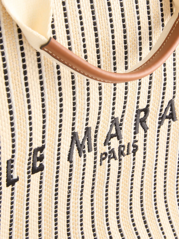 Cream Structured Canvas Shoulder Bag - Image 9 of 10