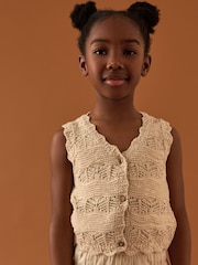Crudo - Knitted 100% Cotton Waistcoat (3-16yrs) - Imagen 1 de 7