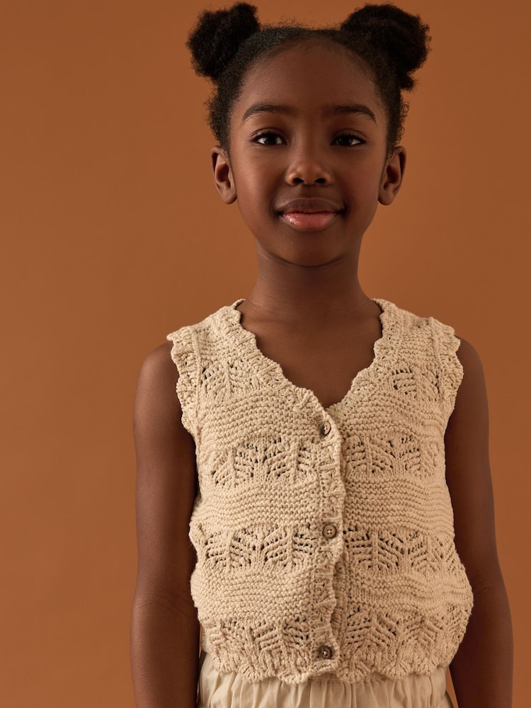 Crudo - Knitted 100% Cotton Waistcoat (3-16yrs) - Imagen 1 de 7