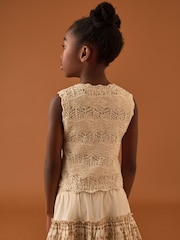 Crudo - Knitted 100% Cotton Waistcoat (3-16yrs) - Imagen 3 de 7