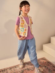 Multi Crochet 100% Cotton Waistcoat (3-16yrs) - Image 2 of 7