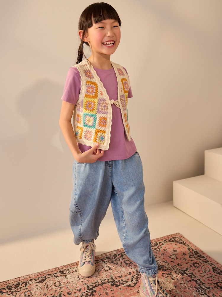 Multi Crochet 100% Cotton Waistcoat (3-16yrs) - Image 2 of 7