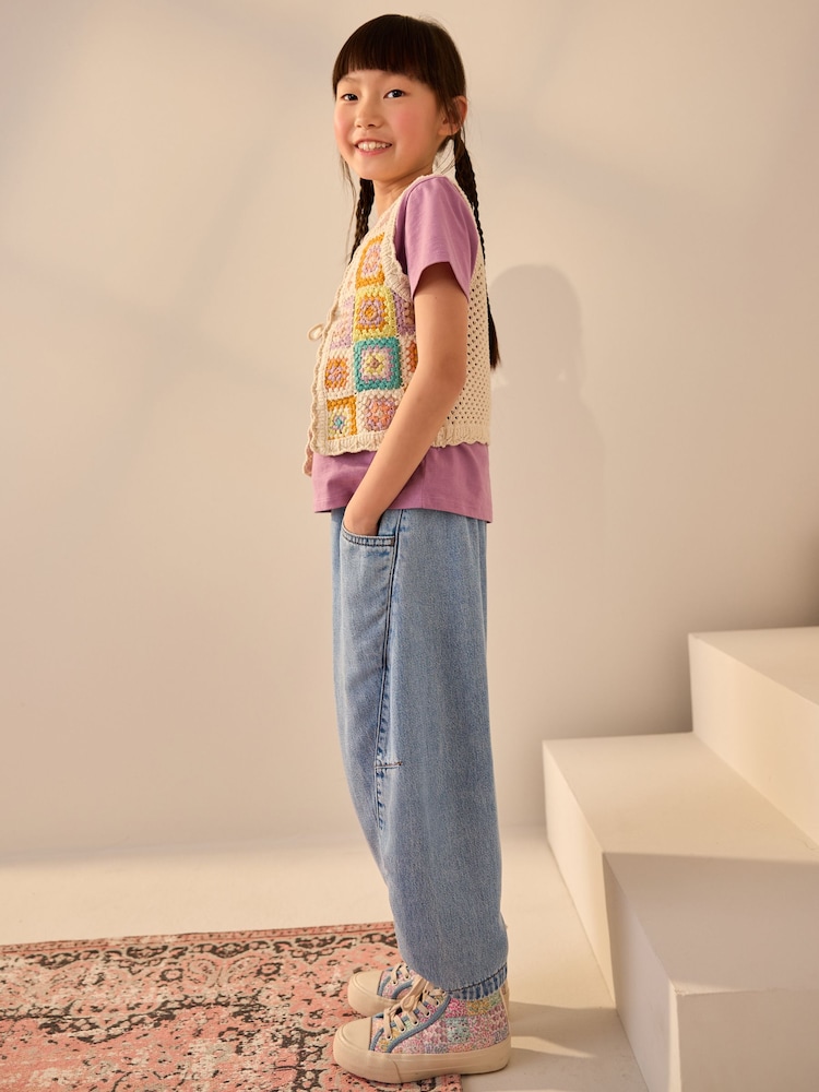 Multi Crochet 100% Cotton Waistcoat (3-16yrs) - Image 4 of 7