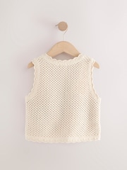 Multi Crochet 100% Cotton Waistcoat (3-16yrs) - Image 7 of 7