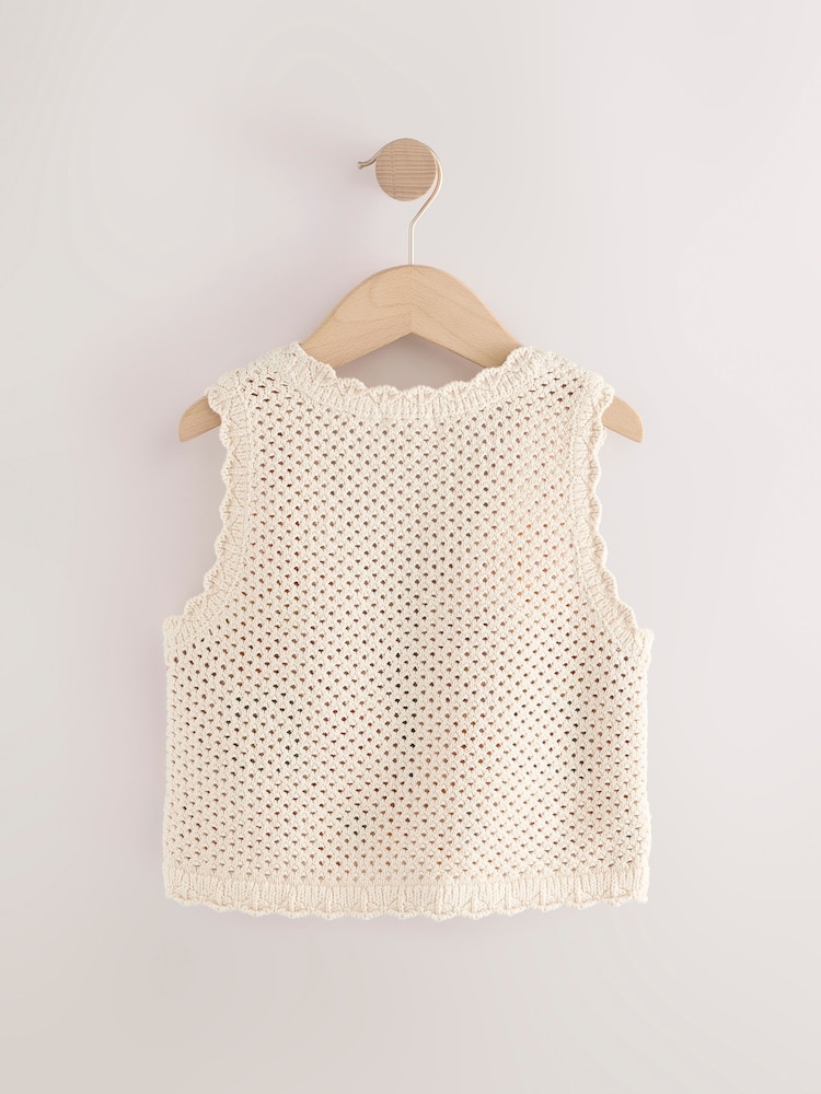 Multi Crochet 100% Cotton Waistcoat (3-16yrs) - Image 7 of 7