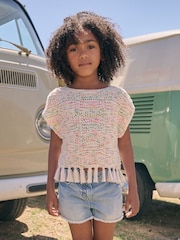 Ecru Knitted Tassle Top (3-16yrs) - Image 1 of 8