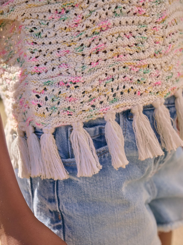 Ecru Knitted Tassle Top (3-16yrs) - Image 4 of 8