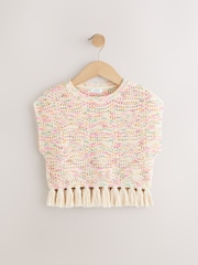 Ecru Knitted Tassle Top (3-16yrs) - Image 5 of 8