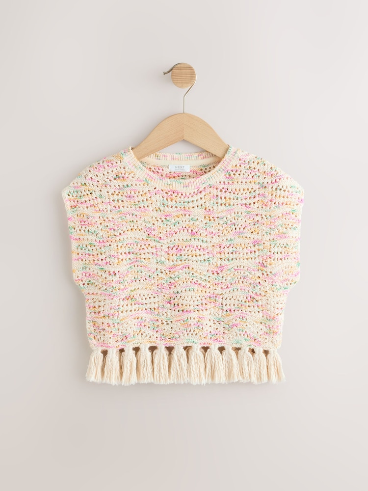Ecru Knitted Tassle Top (3-16yrs) - Image 5 of 8