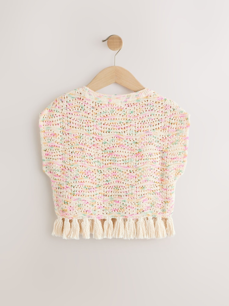 Ecru Knitted Tassle Top (3-16yrs) - Image 6 of 8