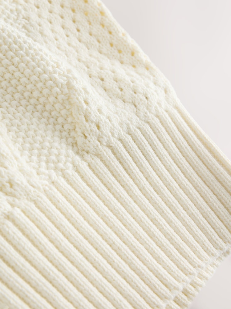 Ecru Short Sleeved Knitted Collar 100% Cotton Jumper (3-16yrs) - Image 8 of 8 Ecru Short Sleeved Knitted Collar 100% Cotton Jumper (3-16yrs) - Image 8 of 8