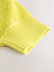 Lime Green Short Sleeved Knitted Collar 100% Cotton Jumper (3-16yrs) - Image 4 of 4