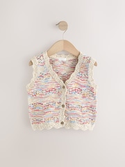 Multicolor - Knitted 100% Cotton Waistcoat (3-16yrs) - Imagen 4 de 7