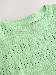 Lime Green Tassle Knitted 100% Cotton Jumper (3-16yrs) - Image 4 of 5