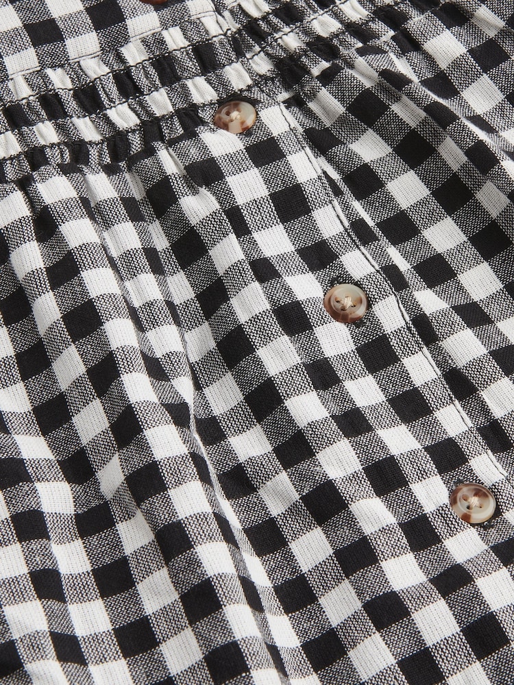 Whistles Black/Multi Kids Gingham Pippa 100% Cotton Top - Image 3 of 3