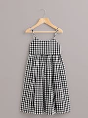 Whistles Black/Multi Kids Gingham Carmen 100% Cotton Dress - Image 1 of 3