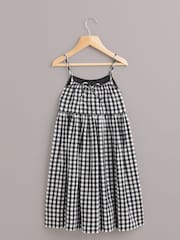 Whistles Black/Multi Kids Gingham Carmen 100% Cotton Dress - Image 2 of 3