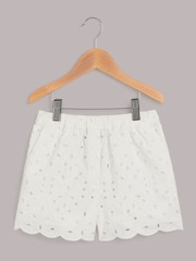 Whistles Ivory Kids Broderie 100% Cotton Shorts - Image 1 of 3