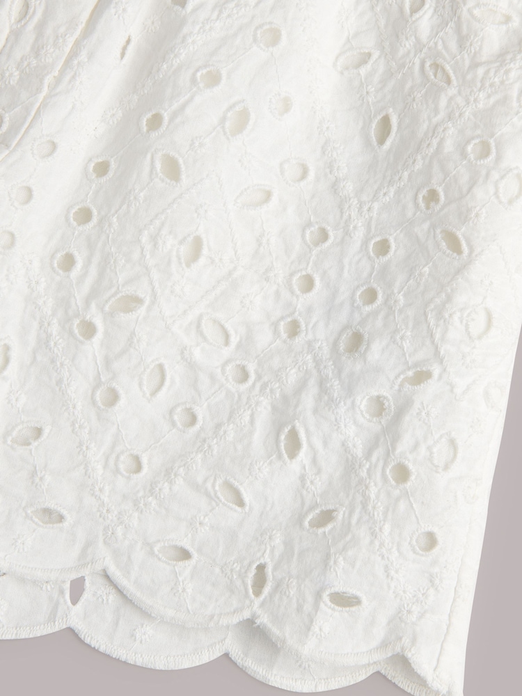 Whistles Ivory Kids Broderie 100% Cotton Shorts - Image 3 of 3