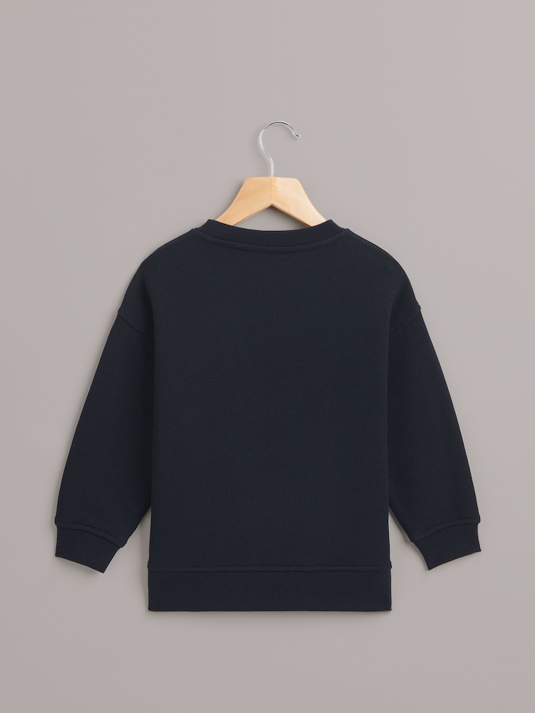 Whistles Blue Monster 100% Cotton Sweatshirt - Image 2 of 3