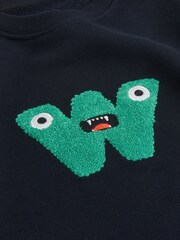 Whistles Blue Monster 100% Cotton Sweatshirt - Image 3 of 3