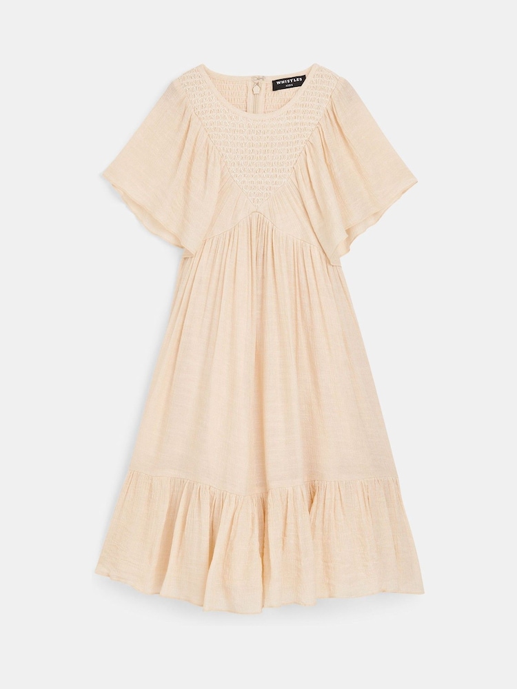 Whistles Neutral Kids Willa Smocked Dress - Image 5 of 5