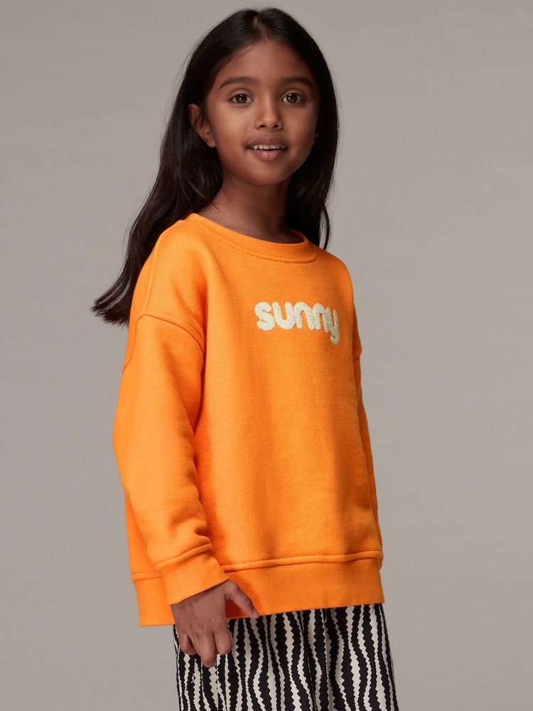 Whistles Orange Kids Sunny 100% Cotton Sweatshirt - Image 1 of 4