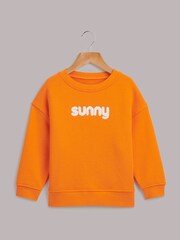 Whistles Orange Kids Sunny 100% Cotton Sweatshirt - Image 4 of 4