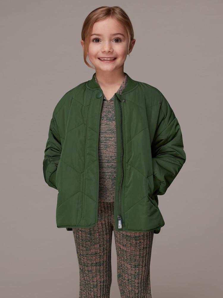 Whistles Khaki Kids Frida Quilted Coat - Image 2 of 5
