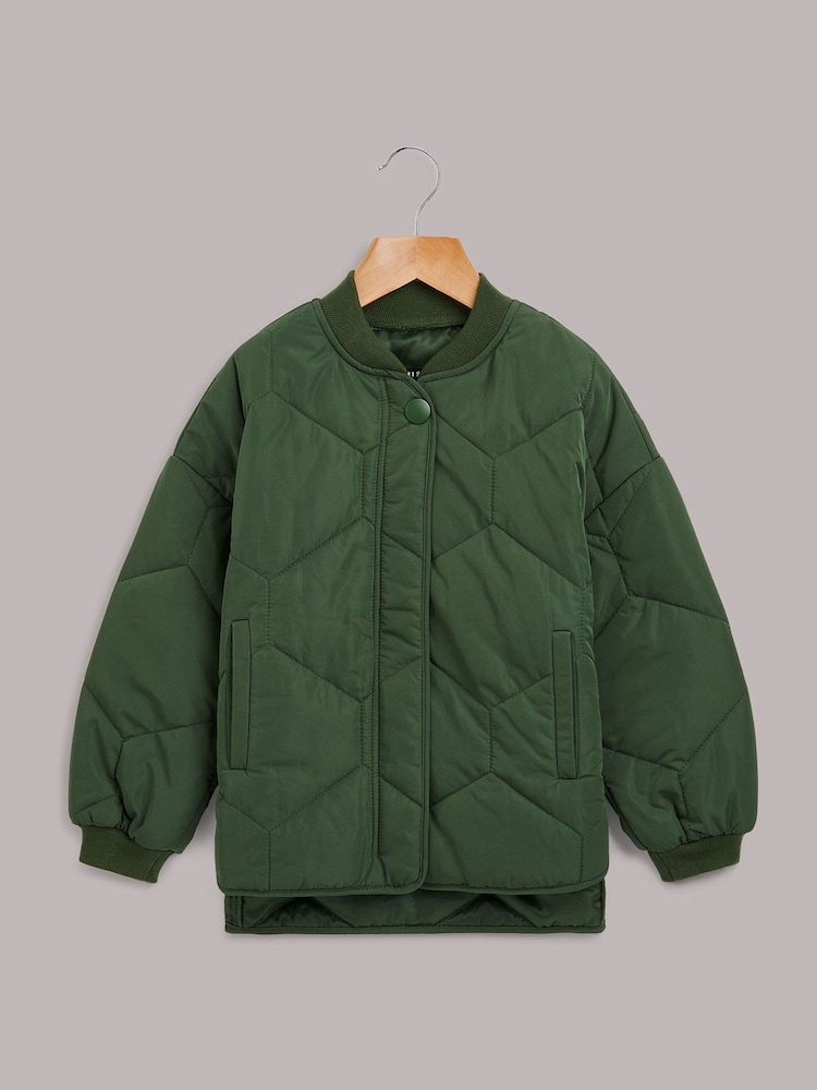 Whistles Khaki Kids Frida Quilted Coat - Image 5 of 5