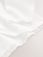 White 100% Cotton Embellished Occasion Cardigan (3-16yrs) - Image 3 of 4