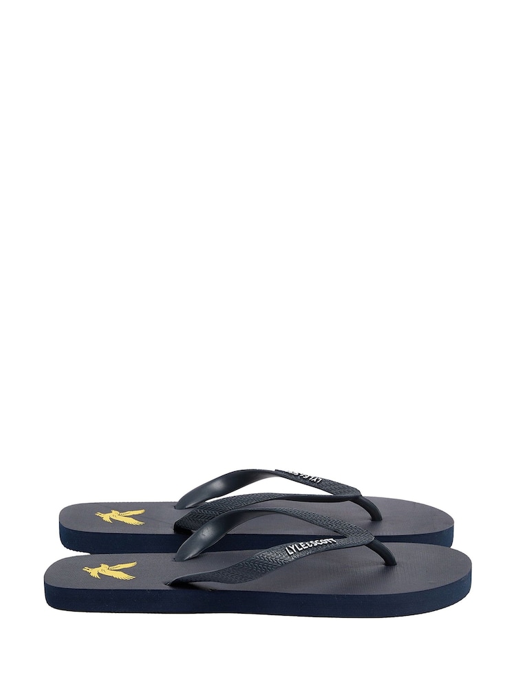 Lyle & Scott Blue Flip Flop - Image 1 of 2 Lyle & Scott Blue Flip Flop - Image 1 of 2