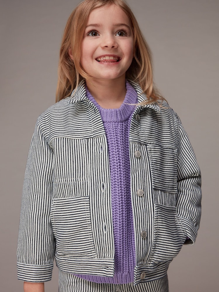 Whistles Multicolour Kids 100% Cotton Stripe Stripe Jacket - Image 1 of 5
