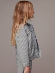Whistles Multicolour Kids 100% Cotton Stripe Stripe Jacket - Image 2 of 5