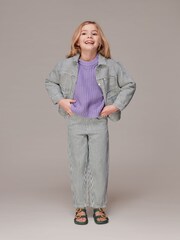 Whistles Multicolour Kids 100% Cotton Stripe Stripe Jacket - Image 3 of 5
