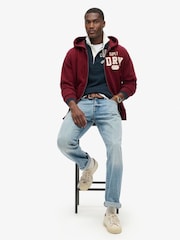 Superdry Red 100% Cotton Vintage Athletic Zip Hoodie - Image 5 of 5
