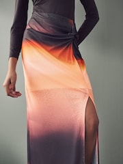 Orange Sarong Maxi Skirt - Image 4 of 7