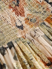Cream Sparkle Drop Waist Maxi Skirt - Image 7 of 8