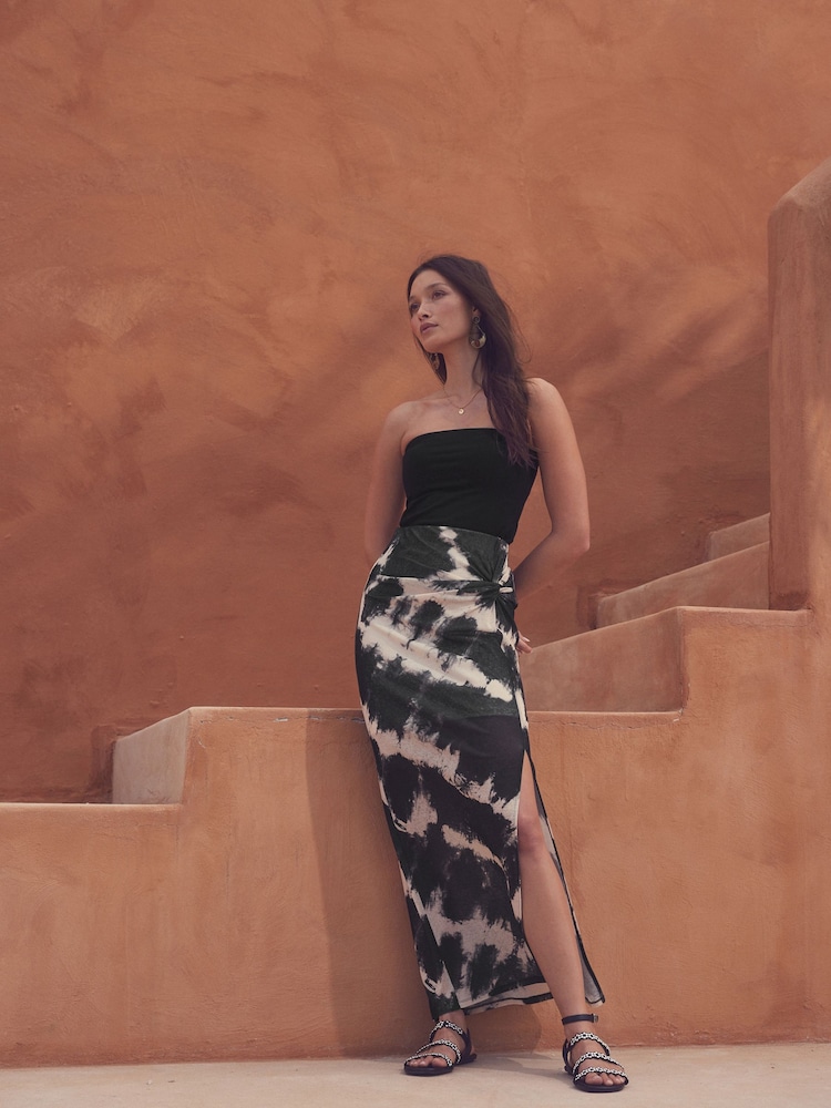 Black Sarong Maxi Skirt - Image 2 of 8