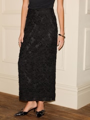 Black Textured Column Skirt - Image 4 of 8