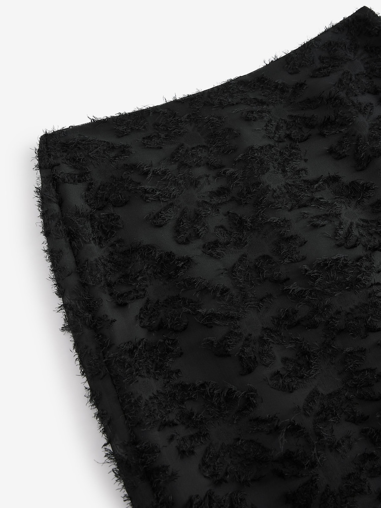 Black Textured Column Skirt - Image 8 of 8