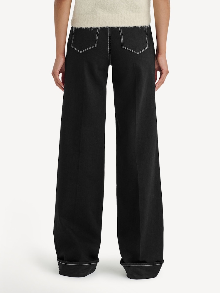 Paige Sasha Wide Cuff Black Jeans - Image 2 of 6