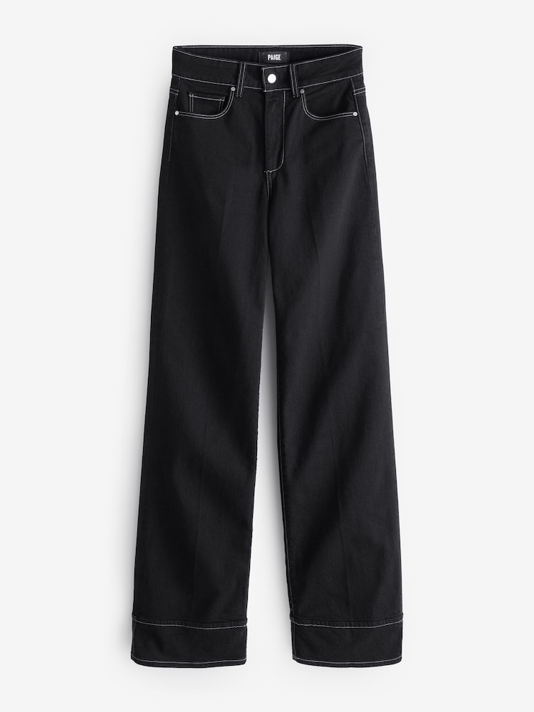 Paige Sasha Wide Cuff Black Jeans - Image 6 of 6