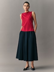 Red Cowl Neck Sleeveless Top - Image 2 of 8