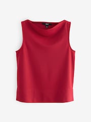 Red Cowl Neck Sleeveless Top - Image 6 of 8