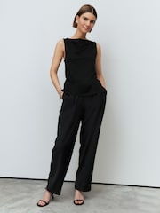 Black Cowl Neck Sleeveless Top - Image 2 of 8