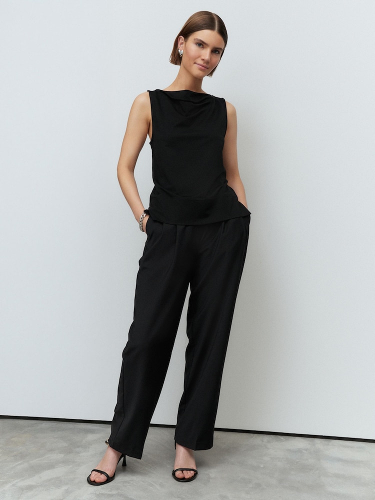 Black Cowl Neck Sleeveless Top - Image 2 of 8