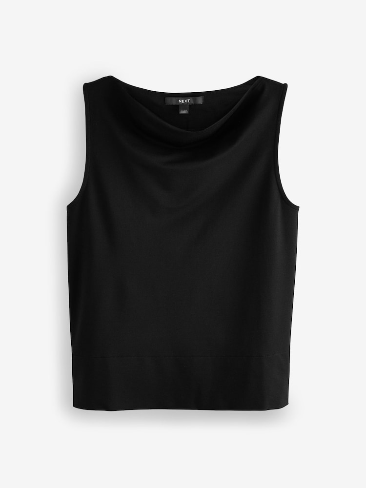 Black Cowl Neck Sleeveless Top - Image 6 of 8
