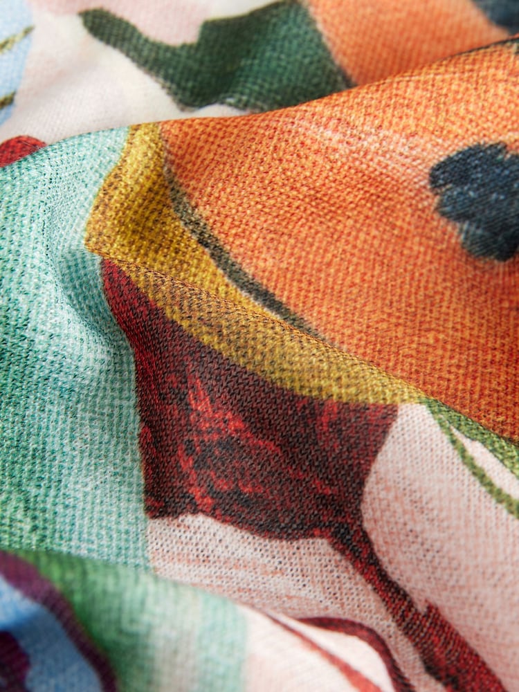 Multi Fruit Print Long Sleeve Drawstring Hem Blouse - Image 7 of 7