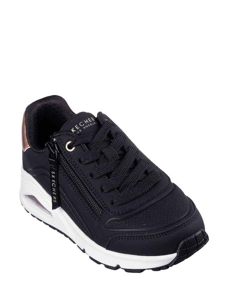 Skechers Black Girls Uno Lite Easy Zip Trainers - Image 3 of 5